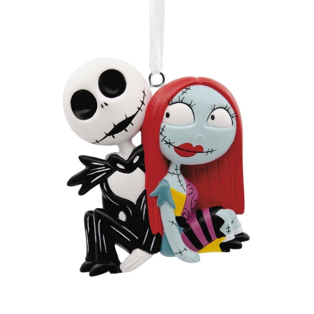 Hallmark Nightmare Before Christmas Jack Skellington and Sally Ornaments New
